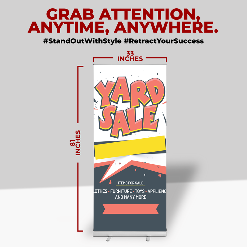 YARD SALE BANNER RETRACTABLE