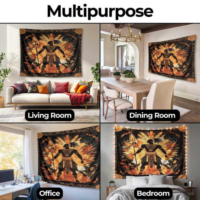 ANCESTRAL WARRIOR STRENGTH WALL TAPESTRY