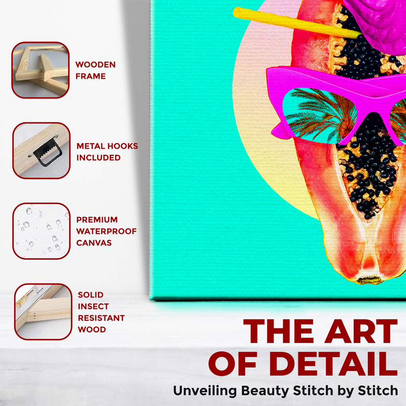 PAPAYA BEACH PARTY DECOR CANVAS