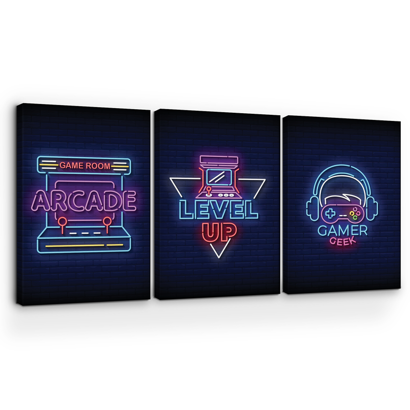 GAME ROOM ARCADE CANVAS DECOR