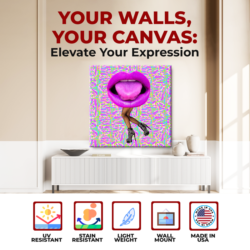 GIRL, LIPS & HEELS DECOR CANVAS