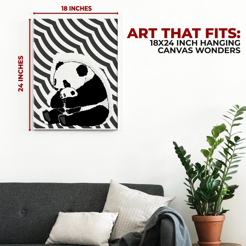 PANDA & BABY PANDA CANVAS DECOR