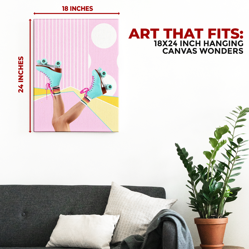 RETRO ROLLER SKATING DECOR CANVAS