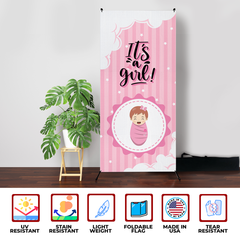 IT'S A GIRL BABY SHOWER X-BANNER