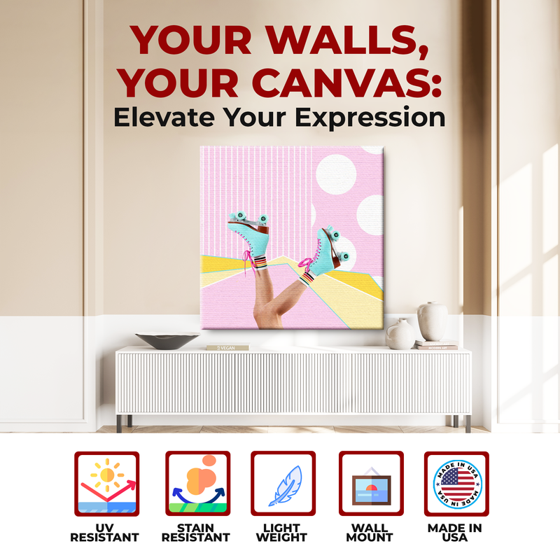 RETRO ROLLER SKATING DECOR CANVAS