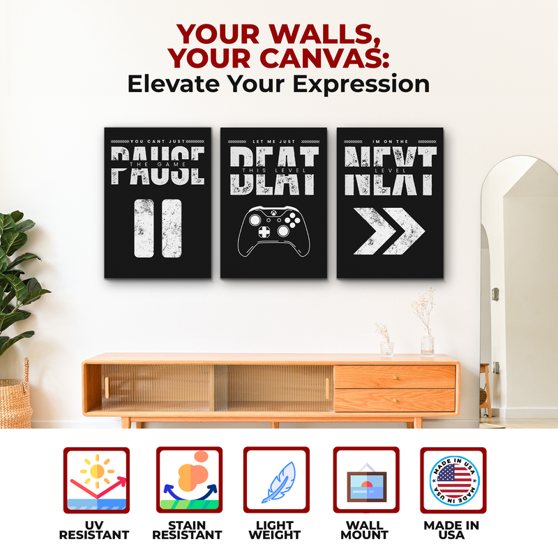 DON'T PAUSE THE GAME CANVAS DECOR