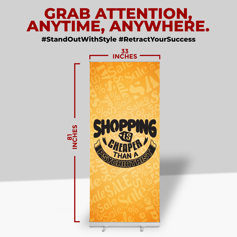 SHOPPING CURE BANNER RETRACTABLE