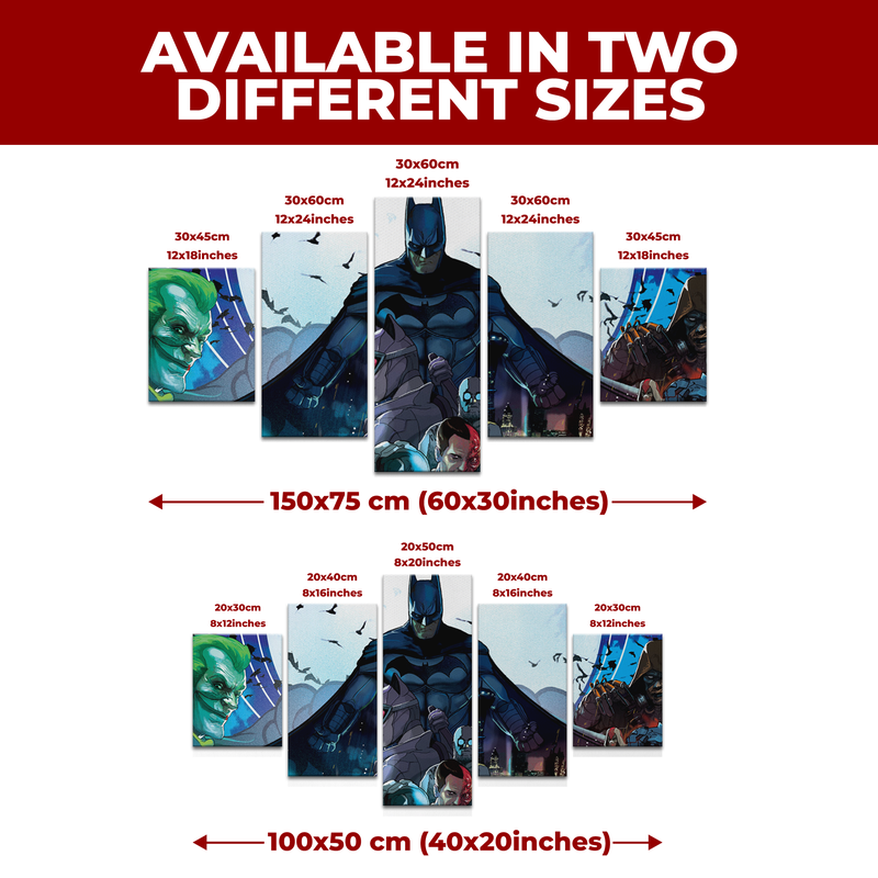 BATMAN HEROES & VILLAINS WALL CANVAS