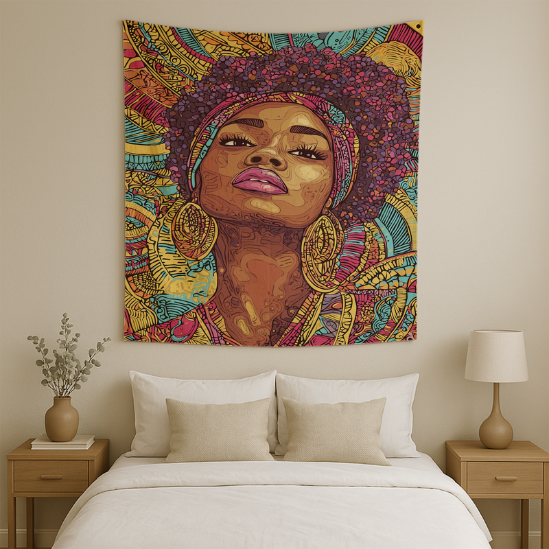 BLACK GIRL MAGIC SHINE WALL TAPESTRY
