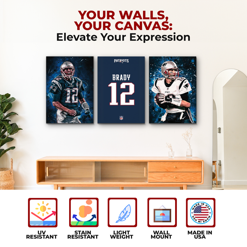 TOM BRADY PATRIOTS WALL CANVAS