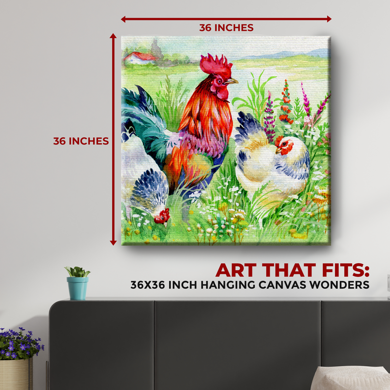 ROOSTER & HENS DECOR CANVAS