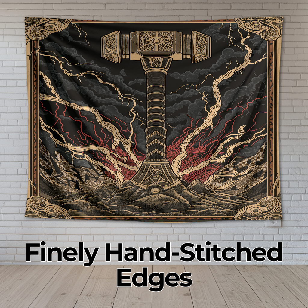 THE POWER OF MJOLNIR WALL TAPESTRY