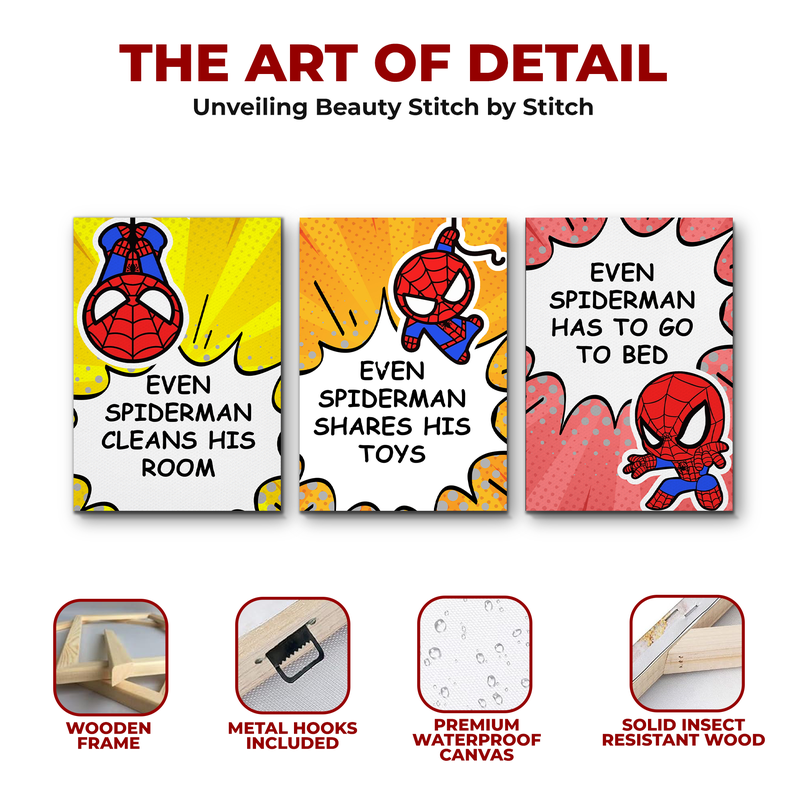 KID SPIDERMAN CARTOON CANVAS DECOR