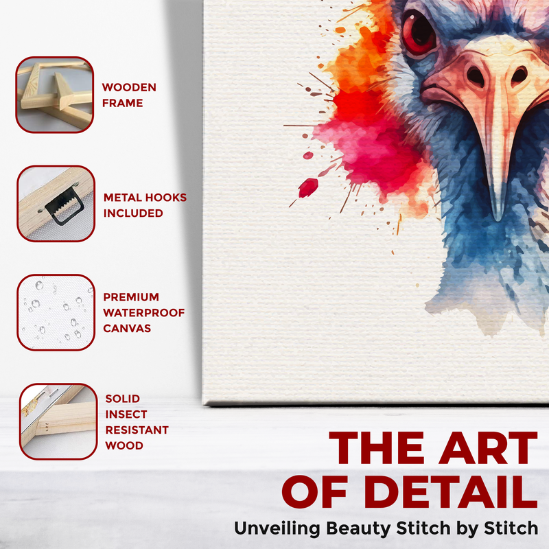 OSTRICH SPLASH ART DECOR CANVAS