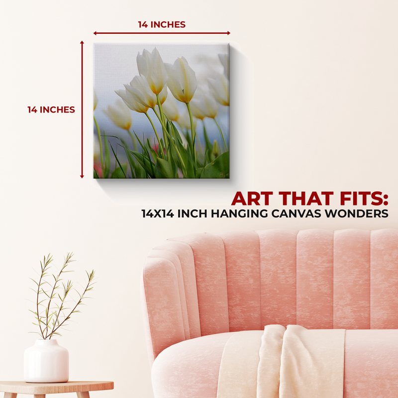 WHITE GRAY FLOWER CANVAS