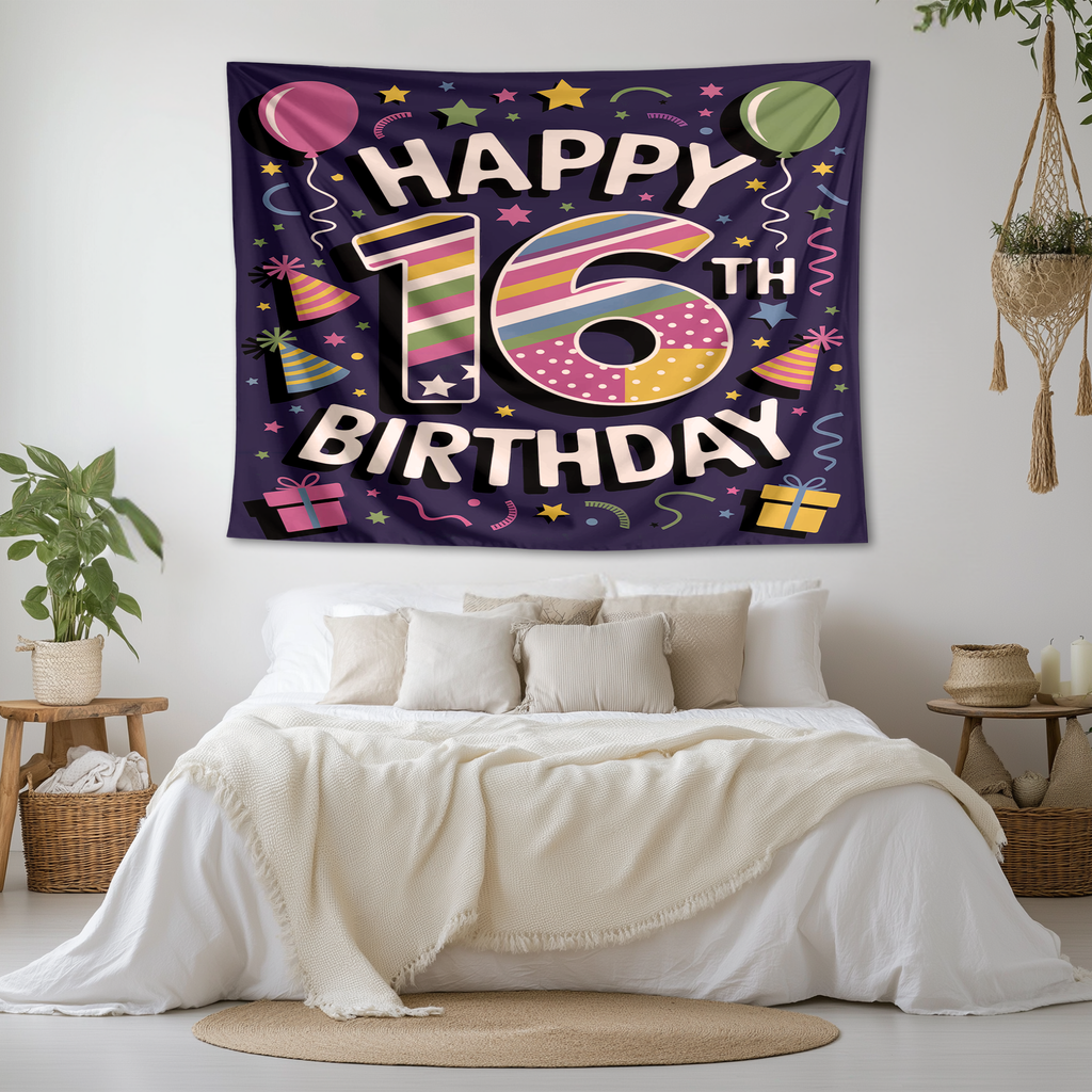 16TH BIRTHDAY WALL TAPESTRY