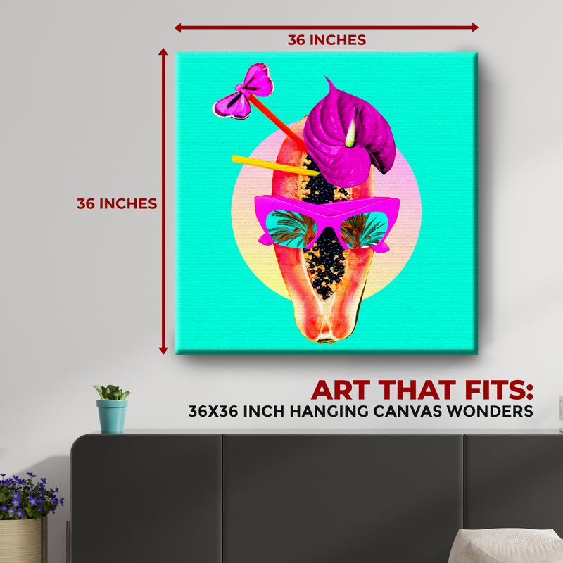 PAPAYA BEACH PARTY DECOR CANVAS