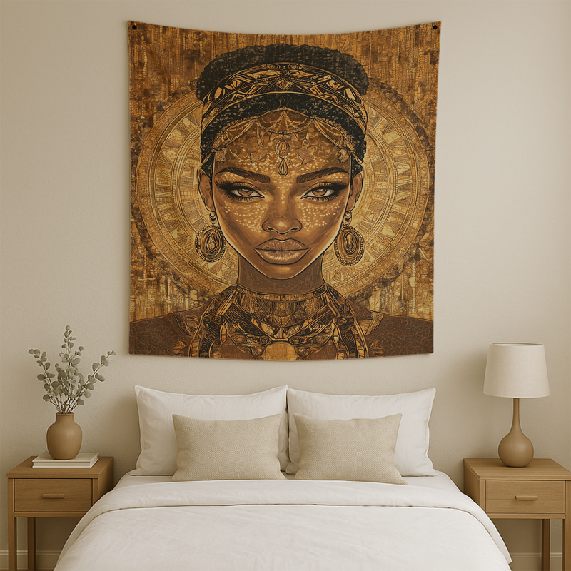 MELANIN QUEEN GLOW WALL TAPESTRY