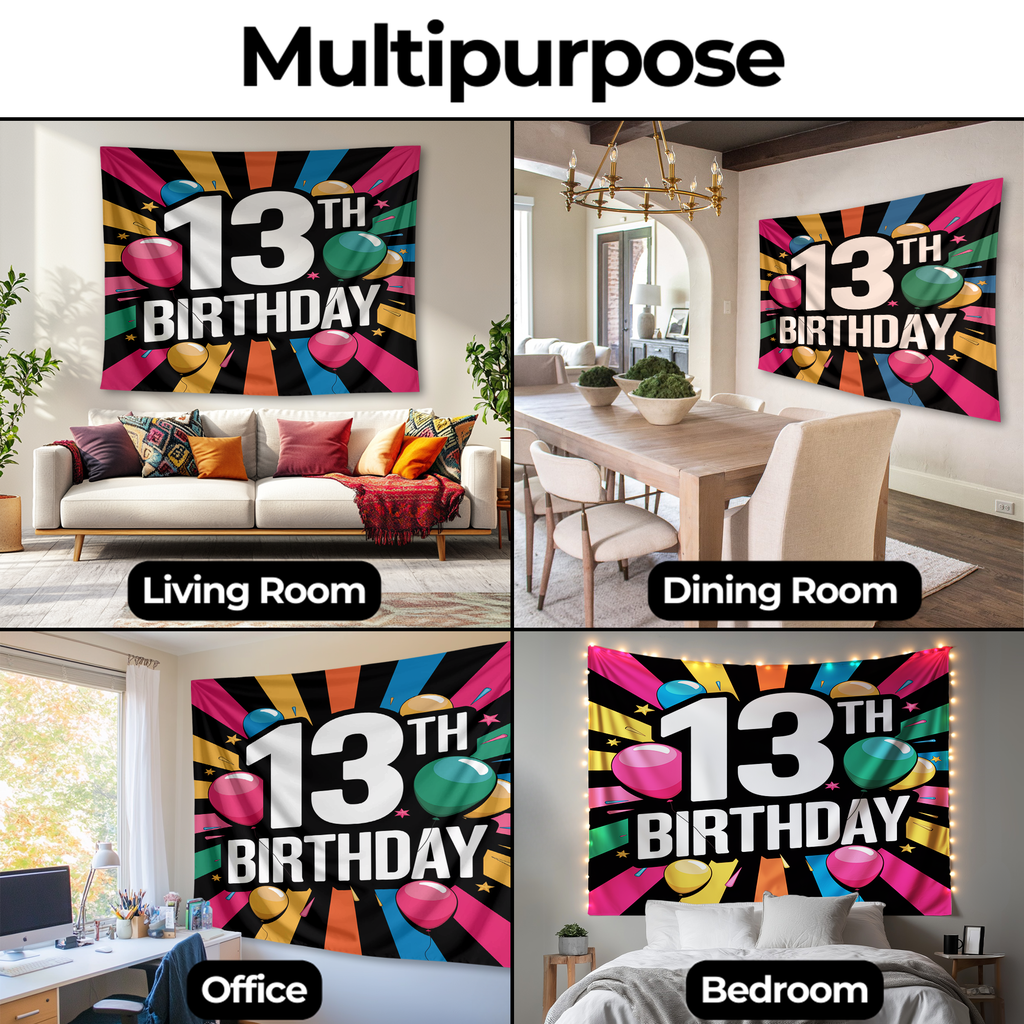 13TH BIRTHDAY WALL TAPESTRY