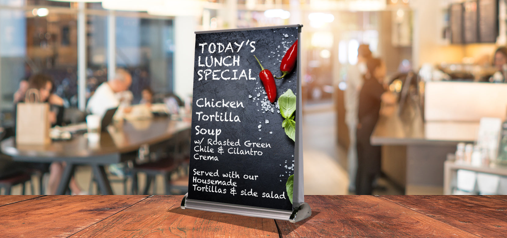 16.5" x 11.7" Double Sided Retractable Silverwing Banner Stand