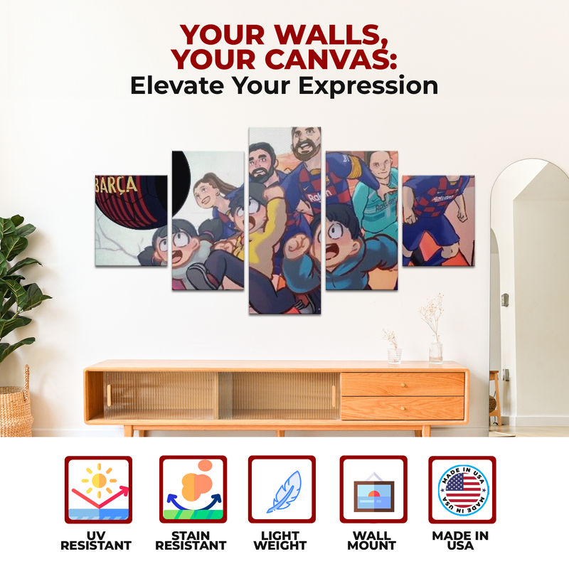 CARTOON BARCELONA CANVAS