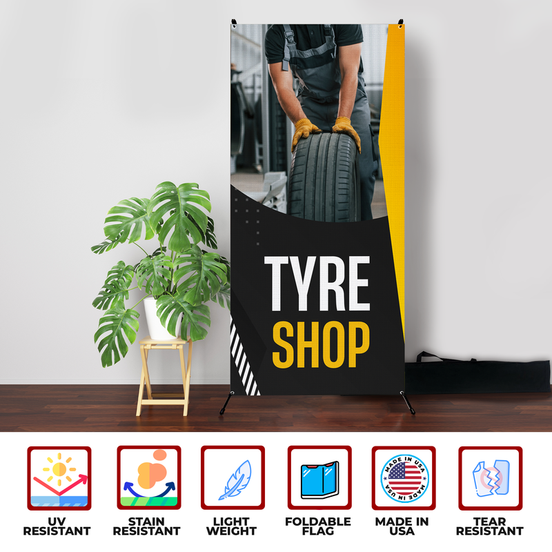 TYRE SHOP X-BANNER