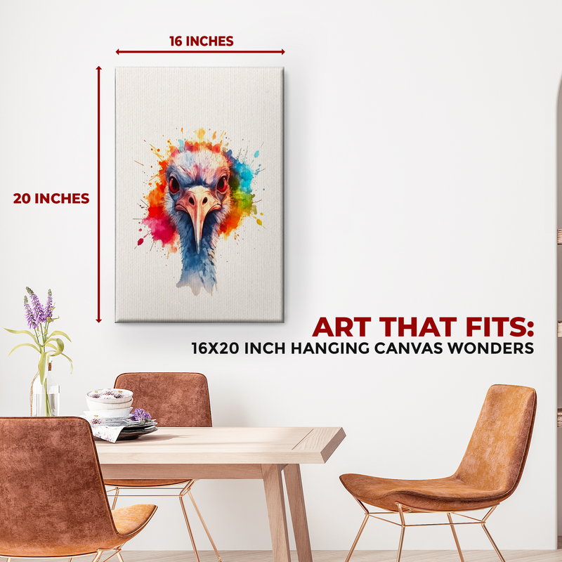 OSTRICH SPLASH ART DECOR CANVAS