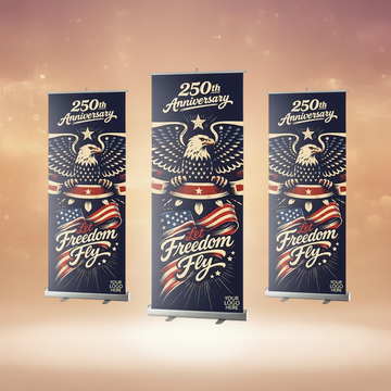 Per Design 250th 4th of July Retractable Banner Design 1