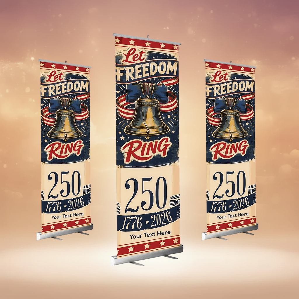 Per Design 250th 4th of July Retractable Banner Design 4