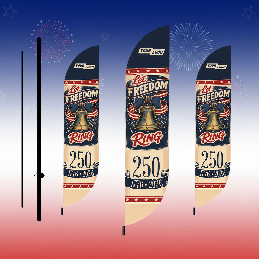 Pre Design 250th 4th of July Feather Flag Design 1