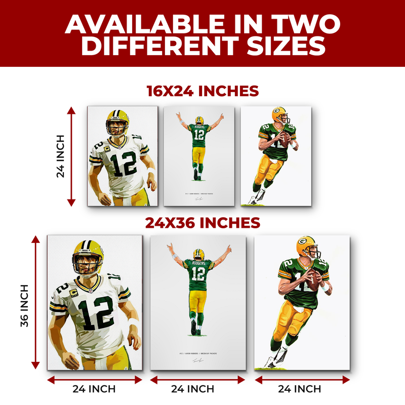 AARON RODGERS/ GREEN BAY WALL CANVAS