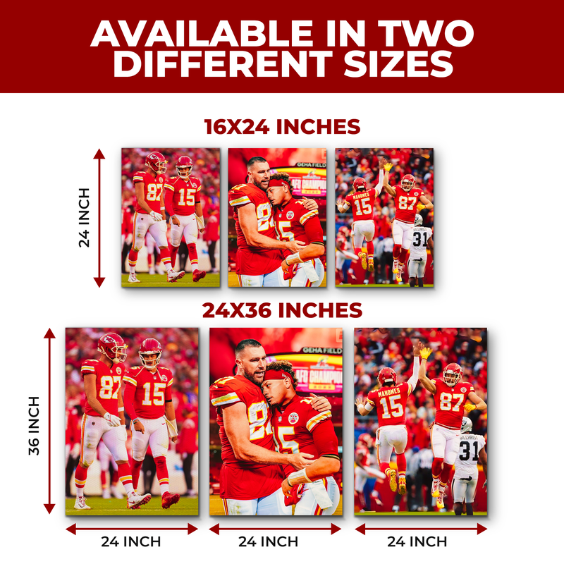 PATRICK MAHOMES & TRAVIS KELCE WALL CANVAS