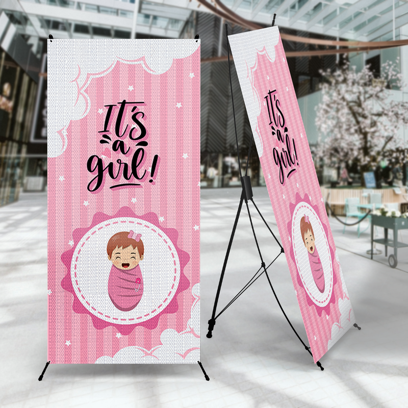 IT'S A GIRL BABY SHOWER X-BANNER