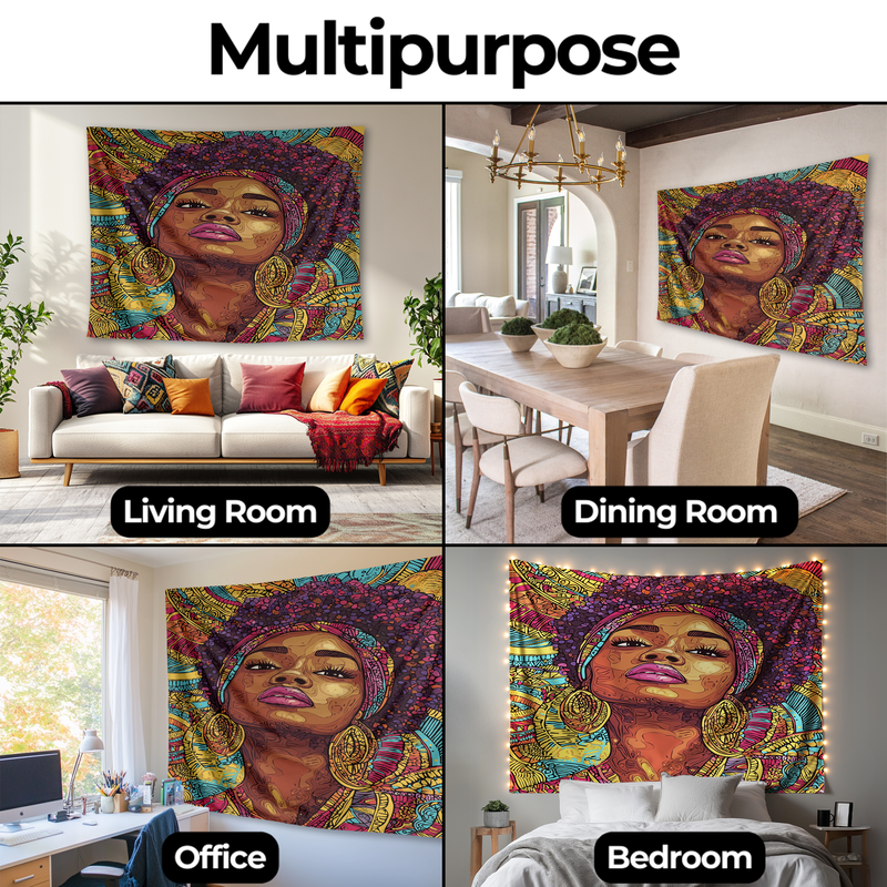 BLACK GIRL MAGIC SHINE WALL TAPESTRY