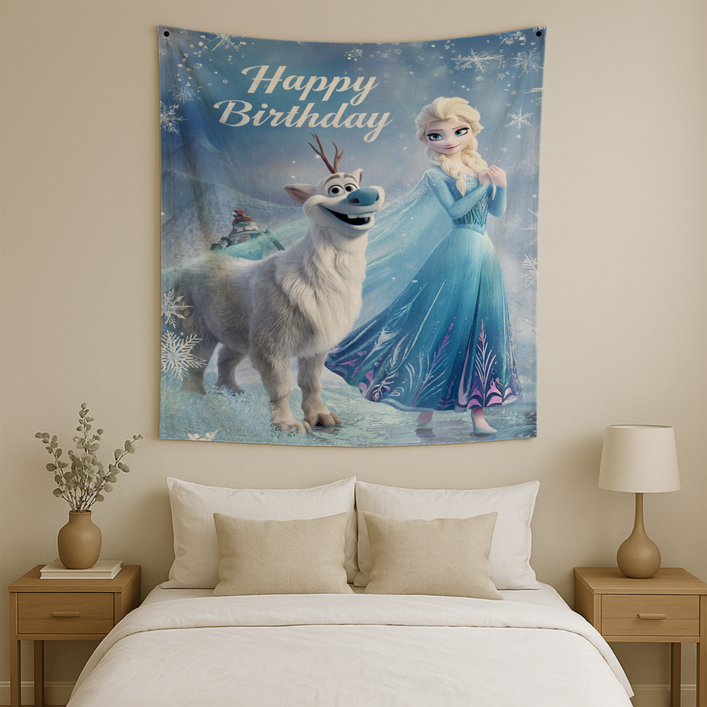 FROZEN BIRTHDAY WALL TAPESTRY