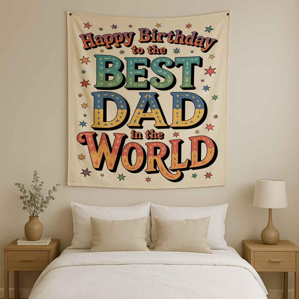 HAPPY BIRTHDAY DAD WALL TAPESTRY