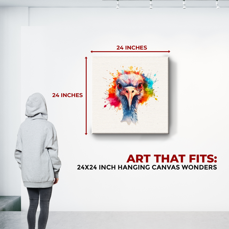 OSTRICH SPLASH ART DECOR CANVAS