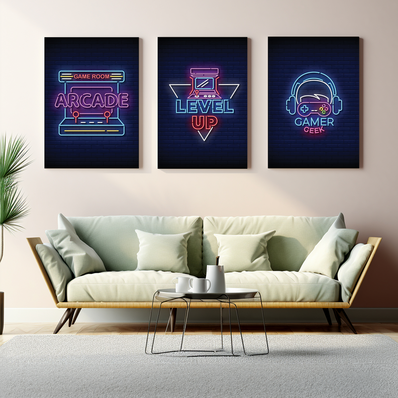 GAME ROOM ARCADE CANVAS DECOR