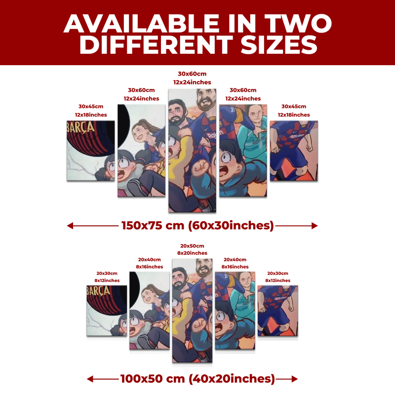 CARTOON BARCELONA CANVAS