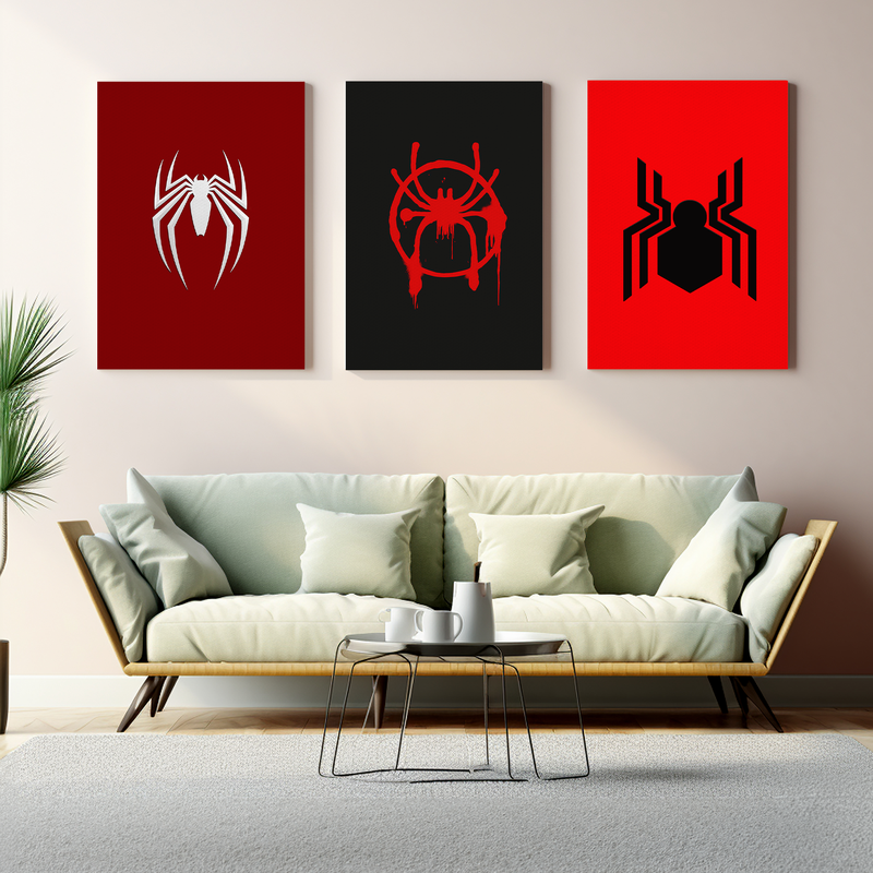 SPIDERMAN LOGOS CANVAS DECOR