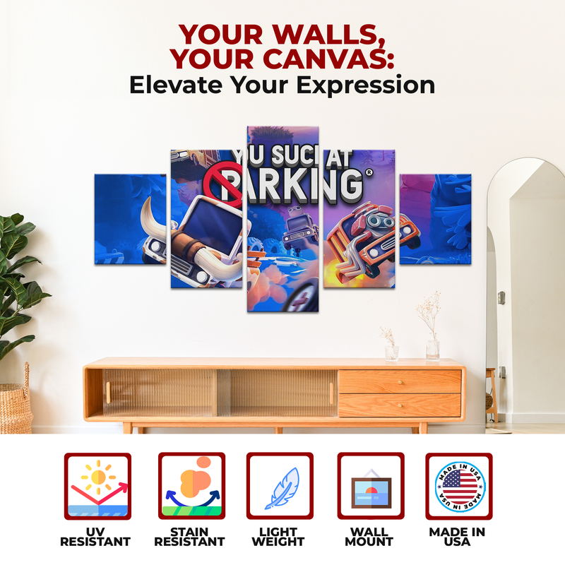 GAMER PARKING ONLY WALL CANVAS