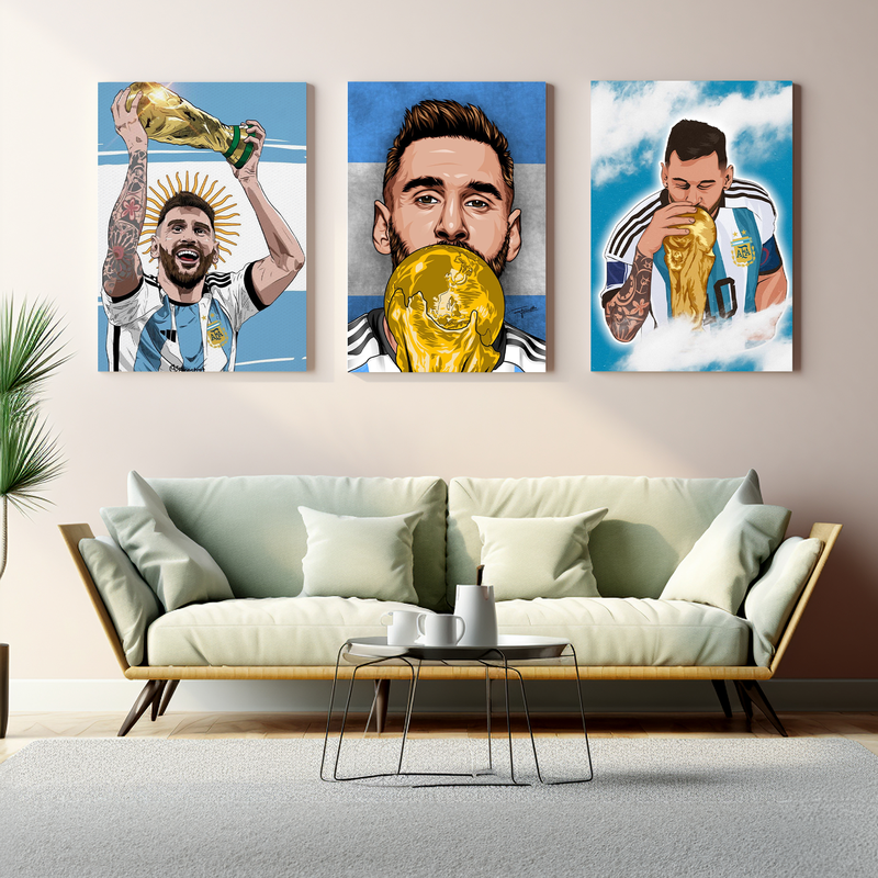 MESSI ARGENTINA WORLD CUP WALL CANVAS