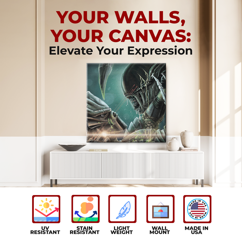 ALIENS VS PREDATOR WALL CANVAS DECOR