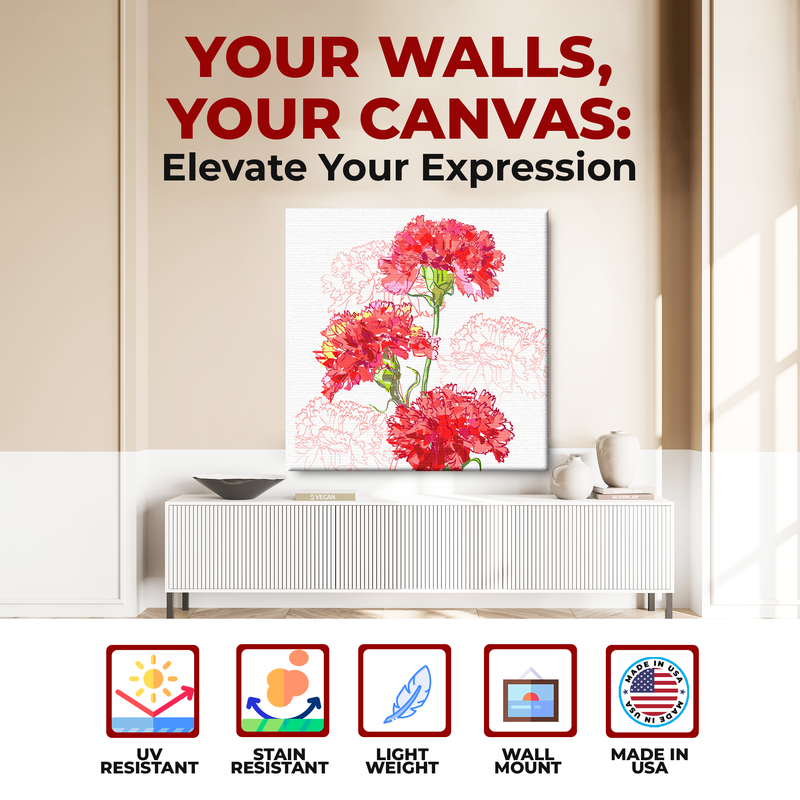CARNATION SPLASH ART CANVAS