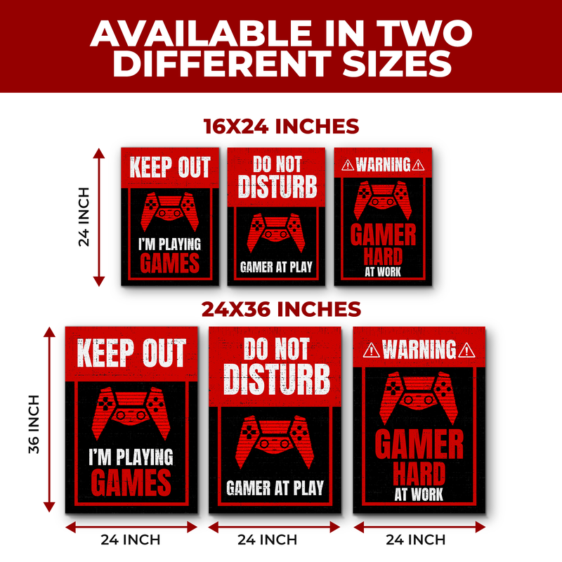 KEEP OUT I'M PLAYING GAMES CANVAS DECOR