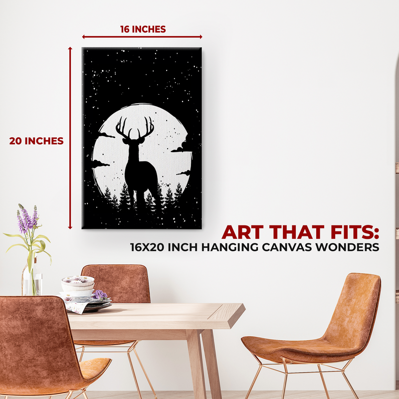FULL MOON DEER CANVAS DECOR