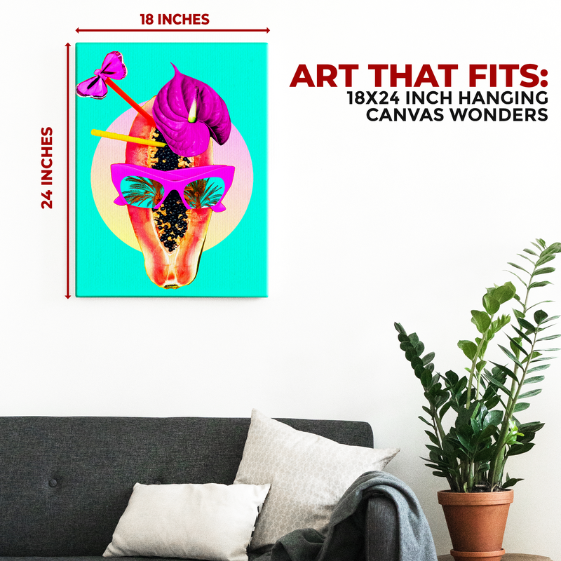 PAPAYA BEACH PARTY DECOR CANVAS