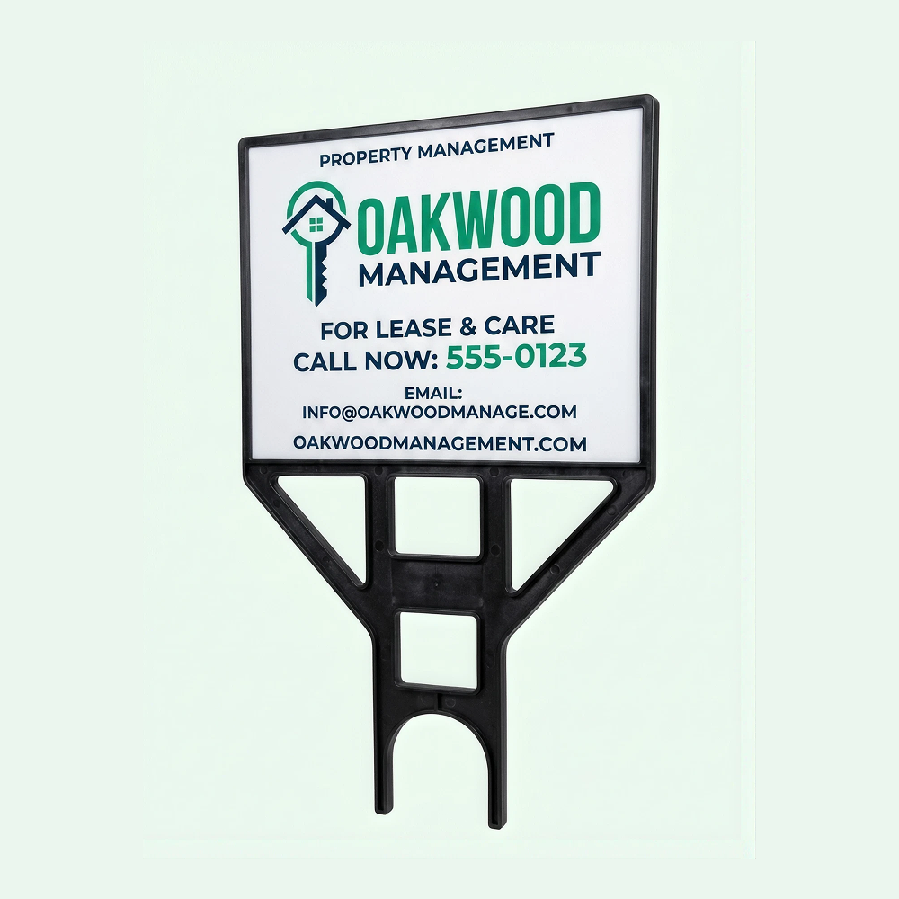 18"x24" Light Plastic Yard Sign Frame, Black