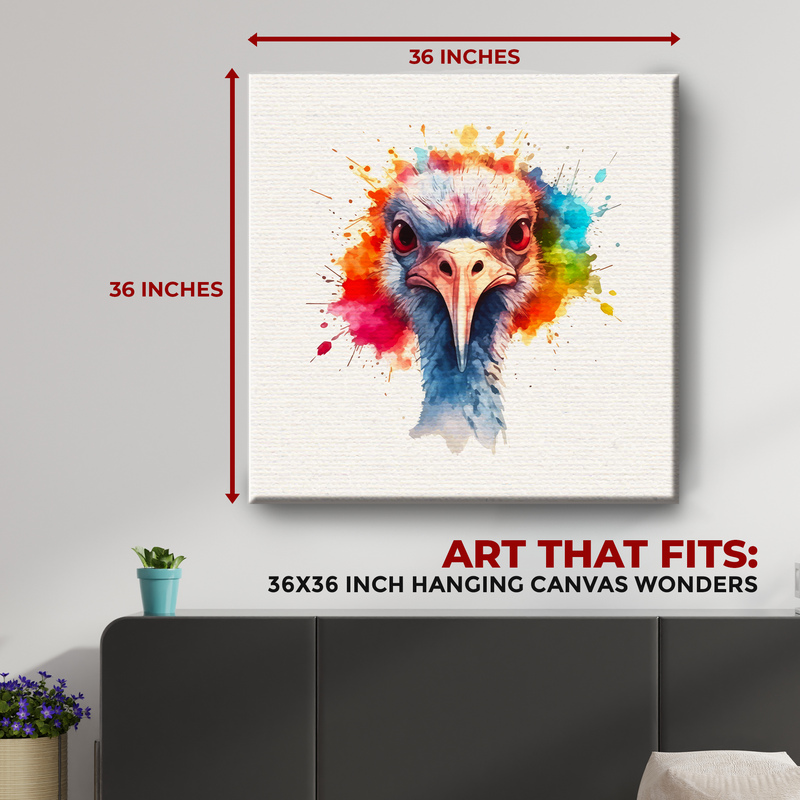 OSTRICH SPLASH ART DECOR CANVAS
