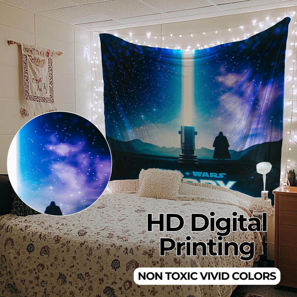 HAPPY BIRTHDAY STAR-WARS INSPIRED WALL TAPESTRY